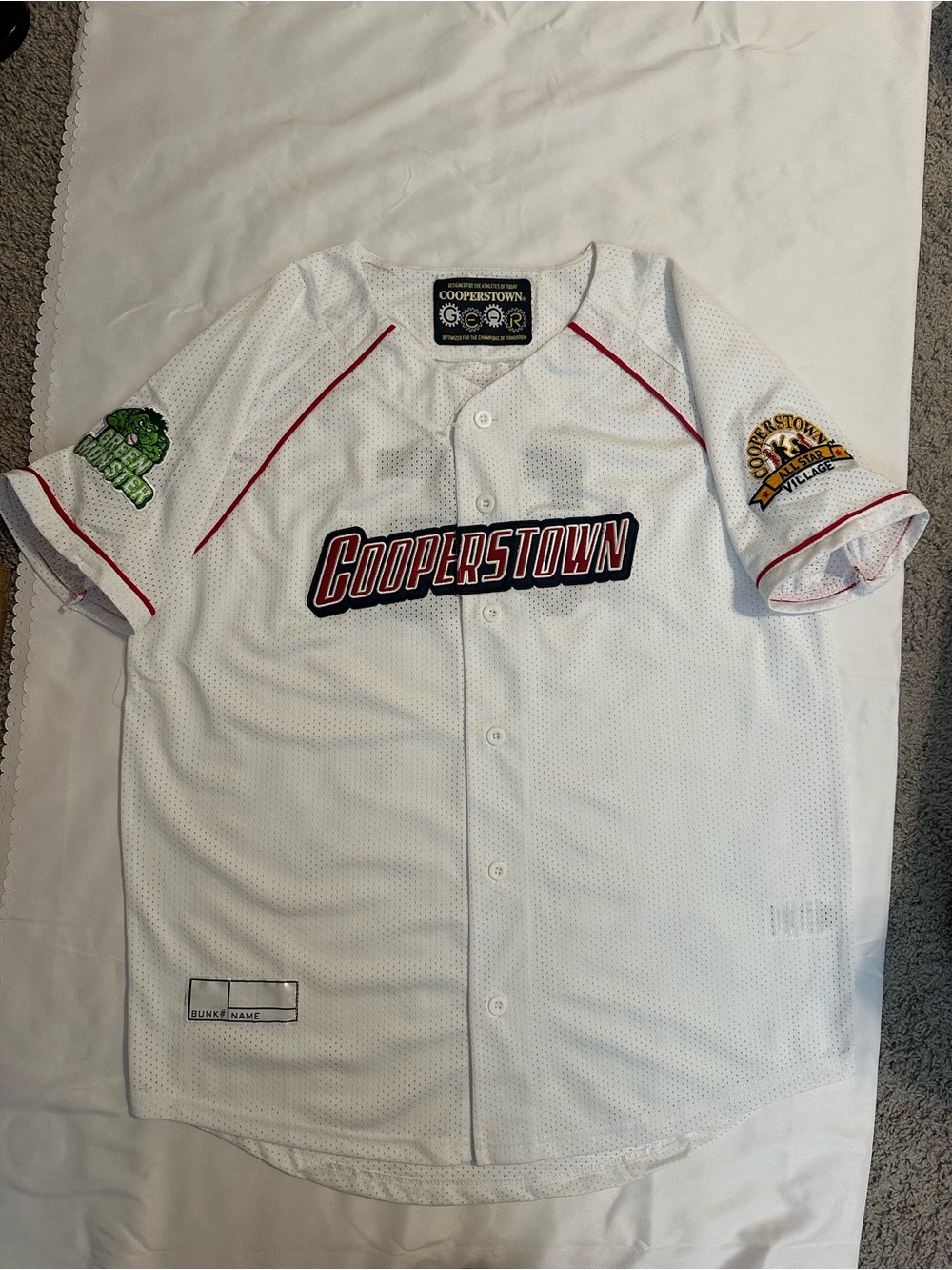 Cooperstown White Mesh Baseball Jersey